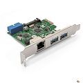 Exegate EX290278RUS Контроллер ExeGate EXE-362 PCI-E 2.0, 2*USB3.0 ext + 1*USB3.0 int + LAN UTP 1000Mbps, разъем доп