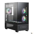 XASTRA Корпус Q500M 6ARGB-C10-UC Black mATX/Aquarium/Screewless/ 6x120mm ARGB PWM FM fans/Argb+PWM HUB 10port/ Type-C