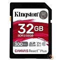 SecureDigital 32GB Kingston SDHC, UHS-I Class U3 V90, чтение: 300Мб/с, запись: 260Мб/с