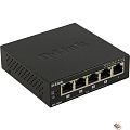 D-Link DES-1005P/B1A Неуправляемый коммутатор с 5 портами 10/100Base-TX, функцией энергосбережения и поддержкой QoS (4 порта с поддержкой PoE 802.3af/802.3at (30 Вт), PoE-бюджет 60 Вт)