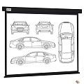 Экран Cactus Wallscreen CS-PSW-213X213-BK,  213х213 см, 1:1,  настенно-потолочный черный