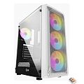 Powercase CMIZW-L4 Mistral Z4 White, Tempered Glass, Mesh, 4x 120mm 5-color LED fan, белый, ATX