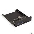 Exegate EX283578RUS Планка USB на переднюю панель ExeGate U3H-621, 3,5", 2*USB3.0+1*TypeC+1*SD+TF card, черная, металл, подсоединение к мат. плате