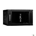 Cabeus SH-05F-6U60/45-BK Шкаф телекоммуникационный настенный 19" 6U 600x450x368mm (ШхГхВ) дверь стекло, цвет черны