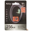 Micro SecureDigital 256GB Netac P500 Extreme Pro MicroSDXC V30/A1/C10 up to 100MB/s, retail pack card only