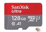 Micro SecureDigital 128GB SanDisk Ultra Class 10, UHS-I, R 140 МБ/с,  без адаптера SD