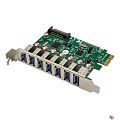 ORIENT VA-3U7PE, Контроллер PCI-Ex1, USB 3.2 Gen1 (USB 3.0), скорость до 5 Гбит/с, 7-port ext, VIA VL805+VL812 chipset, разъем доп.питания, oem (