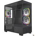 Powercase Vision Micro M3B, Tempered Glass, 3x 120mm ARGB PWM Fan, чёрный, mATX  (CVMMB-A3)