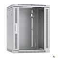 Cabeus SH-05F-15U60/60-R Шкаф телекоммуникационный настенный разобранный 19" 15U 600x600x769mm (ШхГхВ) дверь стекло, 