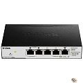 D-Link DGS-1100-05PDV2/A1A Настраиваемый L2 коммутатор с 5 портами 10/100/1000Base-T (2 порта PoE, 1 порт для питания коммутатора по PoE). (Питани