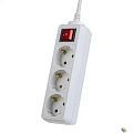 Perfeo сетевой удлинитель с кнопкой "POWERMATE", 3,0м, 3 розетки, белый(PF-PM-3/3,0-W)