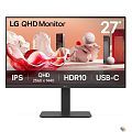LCD LG 27" 27BA65QB-B {IPS 2560x1440 100Hz 5ms 350cd 1000:1 DisplayPort1.4 2xHDMI2.0 4xUSB3.0 USB-C(65W PD) Speakers 