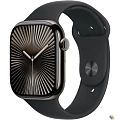 Apple Watch Series 10 A2999 46мм OLED корп.черный Sport Band рем.черный р.бр.:M/L [MWWQ3LW/A]