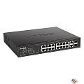 D-Link DES-1018MPV2/A1A Неуправляемый коммутатор с 16 портами 10/100Base-TX и 2 комбо-портами 100/1000Base-T/SFP (16 портов PoE 802.3af/at