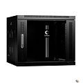 Cabeus SH-05F-9U60/60-BK Шкаф телекоммуникационный настенный 19" 9U 600x600x501mm (ШхГхВ) дверь стекло, цвет черны