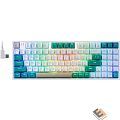 Redragon Беспроводная клавиатура Veigar BT/2.4G/пров.,RGB,бело-голубой [71476]