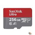 Micro SecureDigital 256GB SanDisk Ultra Class 10, UHS-I, R 150 МБ/с,  без адаптера SD