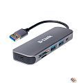 D-Link DUB-1325/A1A Концентратор с 2 портами USB 3.0, 1 портом USB Type-C, слотами для карт SD и microSD и разъемом 
