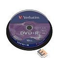 Verbatim  Диски DVD+R  4.7Gb 16х, 10 шт, Cake Box (43498)