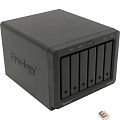 Synology DS620slim Сетевое хранилище DC2,0GhzCPU/2Gb(upto6)/RAID0,1,10,5,6/up to 6HDDs SATA 2,5'/2xUSB 3.0/2xGigEth/iSCSI/2xIPcam(up to 25)/ 1xPS/2YW