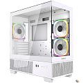 Powercase Vision Micro M3W, Tempered Glass, 3x 120mm ARGB PWM Fan, белый, mATX  (CVMMW-A3)