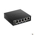 D-Link DGS-1005P/B3A Неуправляемый коммутатор с 5 портами 10/100/1000Base-T (4 порта PoE 802.3af/at, PoE-бюджет 60 Вт)