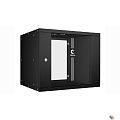 Cabeus WSC-05D-9U55/45-BK Шкаф телекоммуникационный настенный 19" 9U, серия LIGHT разборный, дверь стекло, цвет черный