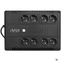 ИБП HIPER INLine LM-800: Линейно-интерактивный 725VA/390W Розетки: 8 CEE АКБ: Свинцово-кислотная, 12В / 7 Ач