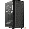 Powercase CMDM-L1 Корпус Diamond Mesh LED, Tempered Glass, 1x 120mm 5-color fan, чёрный, ATX  (CMDM-L1)