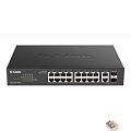 D-Link DGS-1100-18PV2/A3A Настраиваемый L2 коммутатор с 16 портами 10/100/1000Base-T и 2 комбо-портами 1000Base-T/SFP (16 портов PoE 802.3af/at, Po